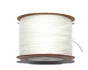 20, 50 or 100 meters braided nylon thread 0.8mm (jade thread) white (ideal for macramé or reinforcement weaving pearls)