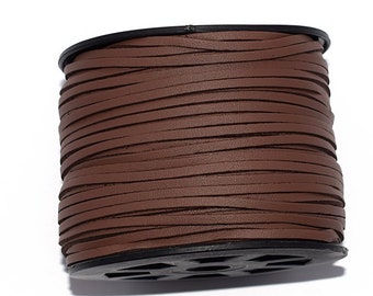 5, 10 or 20 meters of suede + leather (artificial suede) brown 3 mm