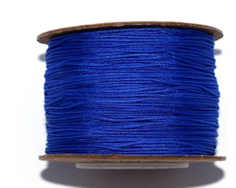 20, 50 ou 100 mètres fil nylon tressé 0,8mm (fil de jade) bleu roi (idéal pour macramé ou renforcement tissage de perles)