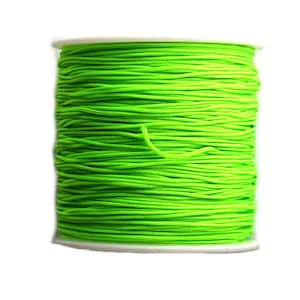 20, 50 or 100 meters braided nylon thread 0.8mm (jade thread) neon light green (ideal for macrame or bead weaving reinforcement)