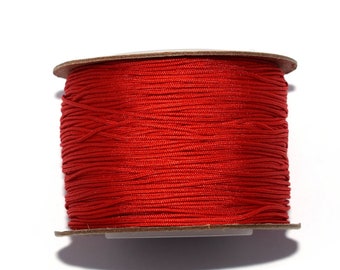 20, 50 or 100 meters braided nylon thread 0.8mm (jade thread) red (ideal for macramé or reinforcement weaving beads)