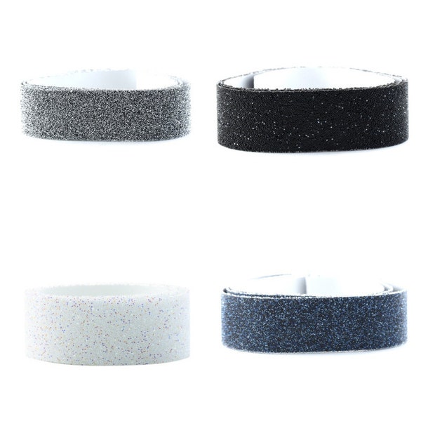 10, 50 or 100 cm Swarovski fabric crystal band 20 mm and silver, black, transparent or blue microbeads (cal, ab, jet, moonlight)