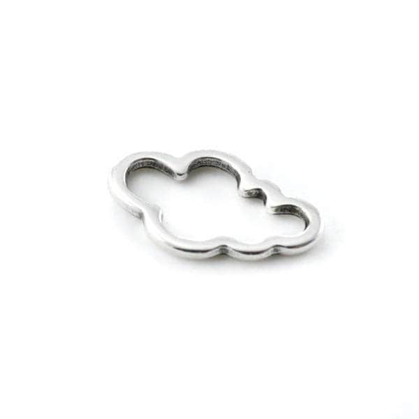 10, 20 ou 50 Connecteur nuage Perle passant breloque en métal argenté 15x9mm  argenté gris - ref: 1315