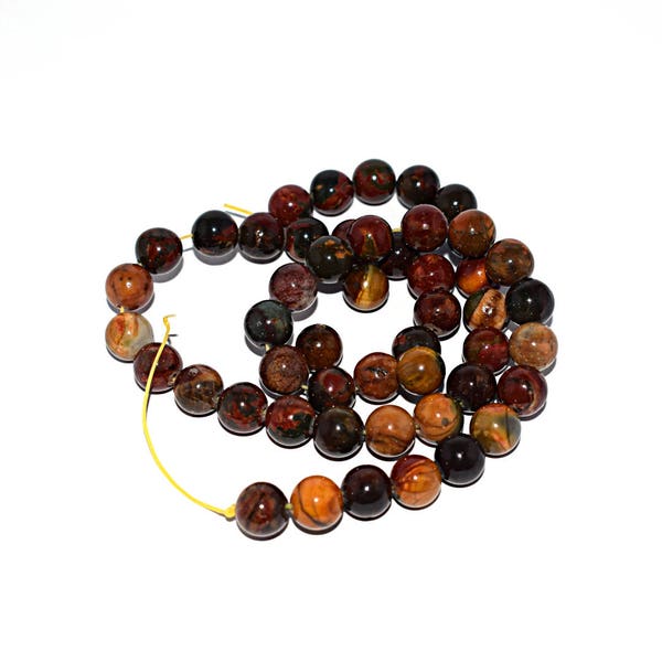 20 , 50 ou 100 Perle jaspe  6 mm ou 8 mm naturelles "terre" (dégradé rouge, marron, orange)- Ref: 2573 / 2910