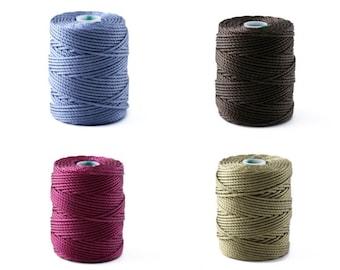 Coil rope C-lon 0.9mm 39m Tex 400 light blue, dark brown, eggplant, green/beige (ideal for micro-macramé jewelry)