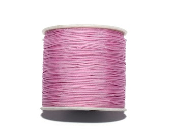 20, 50 or 100 meters 0.8mm braided nylon thread (jade thread) light pink (ideal for macramé or pearl weaving reinforcement)