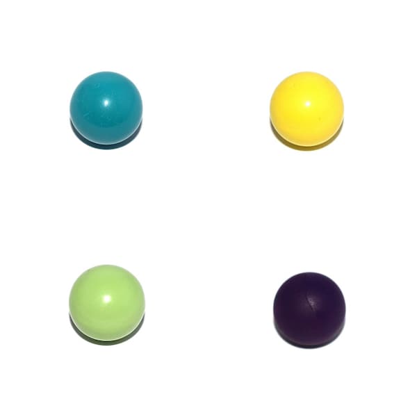 Boule / bille musicale 16 mm vert canard, jaune, vert pomme ou violet foncé mat  pour bola de grossesse