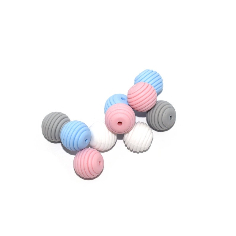 50 round spiral beads silicone baby camaieu blue baby nipple fastener white 10 grey 15mm rattle making 20 pink
