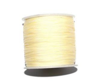 20, 50 or 100 meters braided nylon thread 0.8mm (jade thread) cream (light beige) (ideal for macramé or reinforcement weaving pearls)