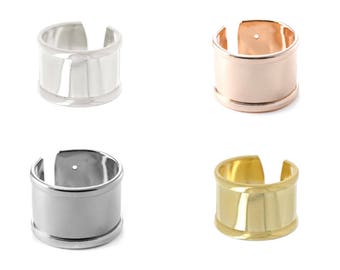 Ring holder "slave - rush" silver - rose gold - gold or gun (dark gray) curved edge 15 mm adjustable