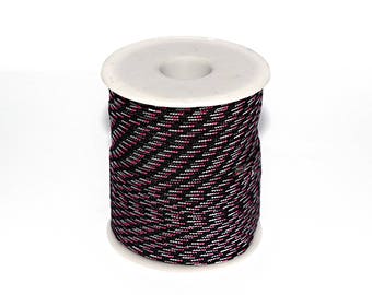 10 , 20 or 50 m (meters) Paracord 2.5 mm black, gray and pink (climbing / survival rope) - ref: 2853