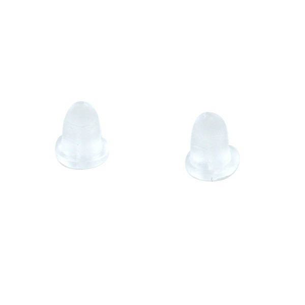 100 , 200 ou 500 embouts / poussoirs pour boucles d'oreilles  (papillon en silicone) transparent - Ref: 174