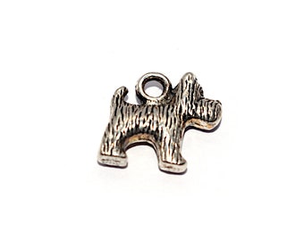 10, 20 oder 50 silberner Pudelhund-Anhänger / Anhänger aus Metall, 18 x 17 mm