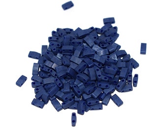 5 - 10 ou 20 g Miyuki Half Tila Opaque cobalt luster mat HTL-2075  (bleu cobalt lustré (5x2,3x1,9 mm) (demi tilas)