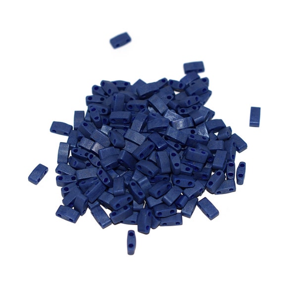 5 - 10 ou 20 g Miyuki Half Tila Opaque cobalt luster mat HTL-2075  (bleu cobalt lustré (5x2,3x1,9 mm) (demi tilas)