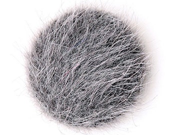 5, 10 or 20 cabochon round fur / gray hair 16 or 20 mm