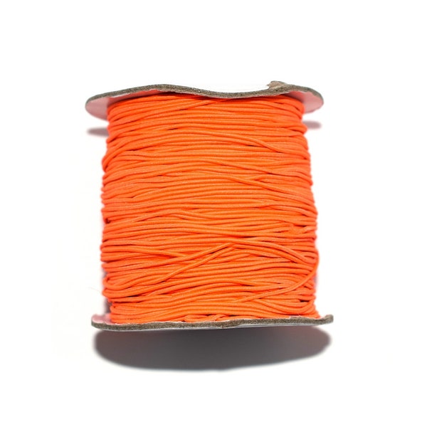 10, 20 ou 50 mètres fil nylon rond élastique gainée orange fluo 1 mm