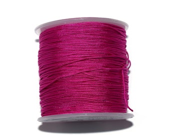 20, 50 or 100 meters braided nylon thread 1mm (jade thread) fuchsia (dark pink) (ideal for macramé or reinforcement weaving beads)