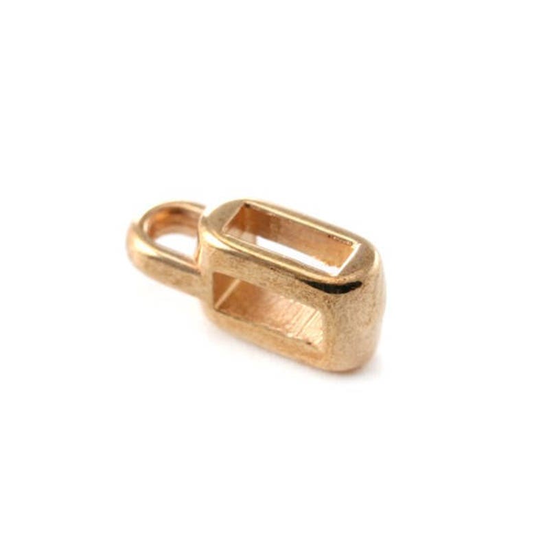 5 , 10 or 20 Passing flat rectangle charm silver or rose gold rose gold rings hole 5 mm 8x5x4 Ref: 1451 / 1457 image 4