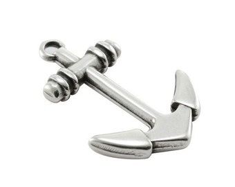 10, 20, 50 Silver metal marine anchor 28x19mm (charm, pendant)
