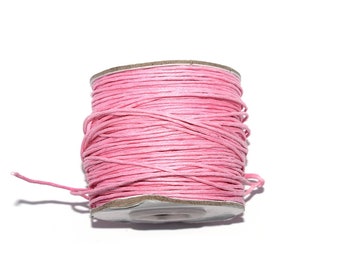 20 / 50 / 100 meters Waxed Cotton 1 mm pink