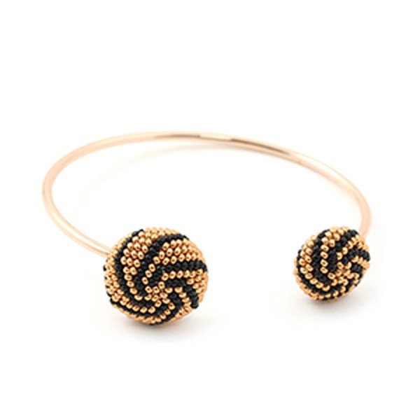 Kit DIY gold pink metal weaving ring and Miyuki delica rose and black gold beads