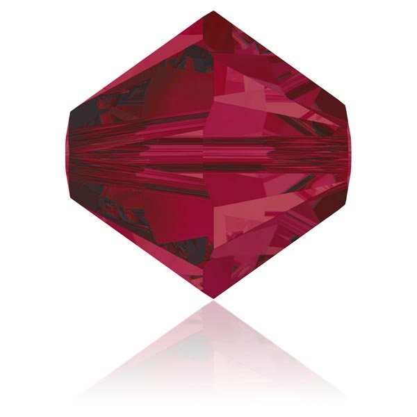 20 - 50 ou 100 toupies Swarovski  4 mm ruby (rouge foncé / bordeaux)