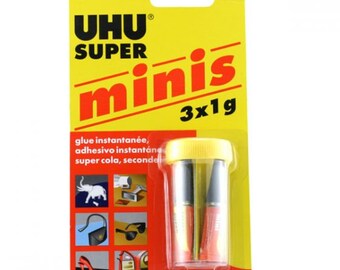 3, 15 ou 30 Colle UHU Super mini 1g  extra forte x3