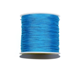 20, 50 or 100 meters braided nylon thread 0.8mm (jade thread) azure blue (ideal for macrame or bead weaving reinforcement)