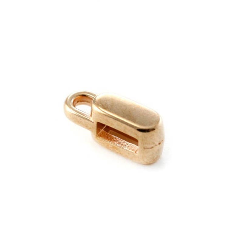 5 , 10 or 20 Passing flat rectangle charm silver or rose gold rose gold rings hole 5 mm 8x5x4 Ref: 1451 / 1457 image 5