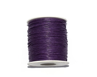 20 / 50 / 100 meters Waxed Cotton 1 or 2 mm dark purple