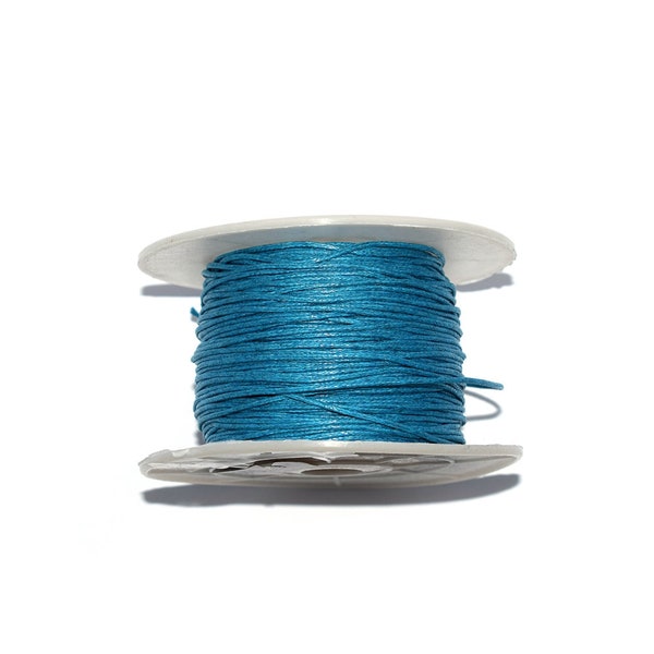 20 / 50 / 100 mètres Coton Ciré 1mm ou 2 mm ou 3 mm bleu turquoise