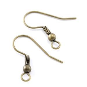 50, 100 or 200 bronze metal hook earrings (American bo 19mm) (25, 50 or 100 pairs)