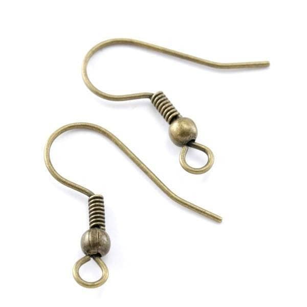 50 , 100 ou 200  boucles d'oreilles crochet en métal bronze ( bo américaine 19mm)  (25, 50 ou 100 paires)