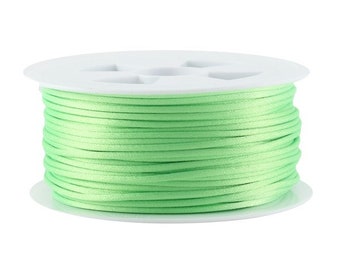 5, 10, 20 ou 50  mètres de queue de rat 1,5 mm ou 2,2 mm (ficelle chinoise) vert clair fluo