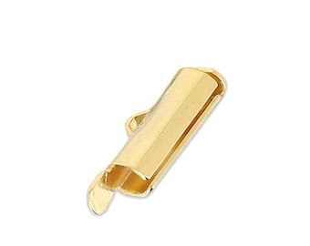 10 - 20 - 50  Embout pour tissage  (pince cordon / tube) 10x4mm (miyuki delica, fermoir)  doré Ref: 2519