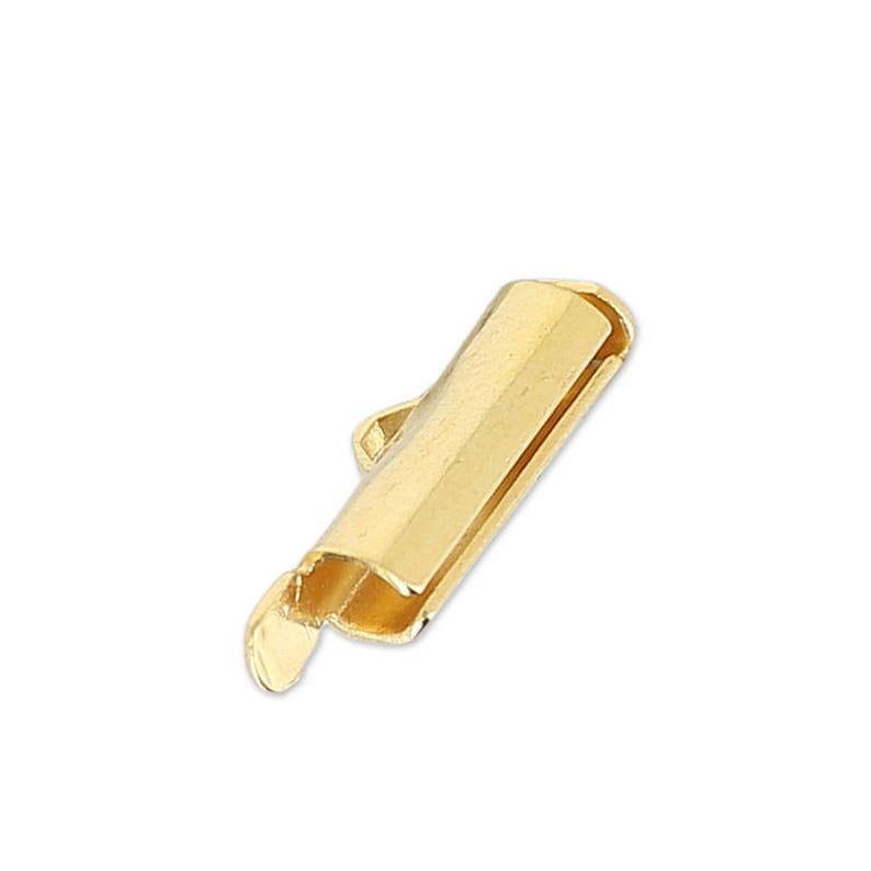 10 20 50 Weave tip cord / tube clamp 10x4mm miyuki delica, clasp gold Ref: 2519 image 1