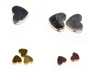 20, 50 or 100 pearl heart natural hematite 5x6mm silver - gold - rose gold (rose gold)