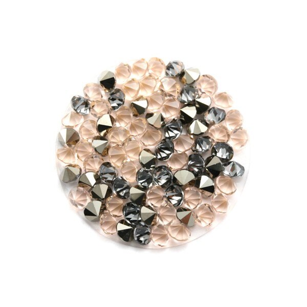 Palet / Pastille Crystal rock 15 - 24 - 30 mm en cristal Swarovski "peach " (beige et gris)