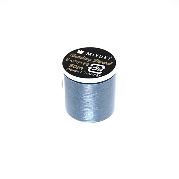 1, 5 ou 10 bobine 50 mètres fil spécial miyuki beading thread nylon bleu denim n 17 (tissage perles miyuki, rocailles, delica etc.)