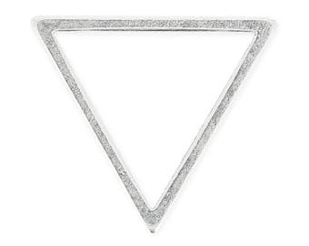 10, 20 or 50 Triangle empty silver metal 15mm - 24mm fine empty (bead, connector, pendant, charm)