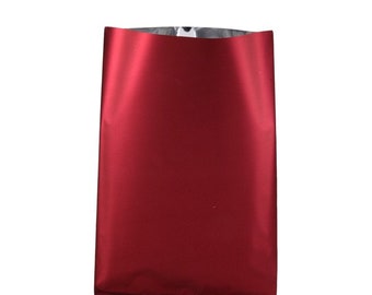 20, 50, 100 ou 200 Emballage cadeau bordeaux (rouge foncé) brillant métallisé 10x15cm ou  15x25cm