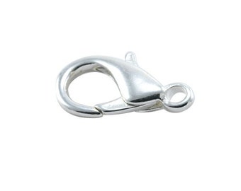 20, 50 or 100 carabiners (clasp) silver metal 10mm, 12mm, 14mm, 16mm