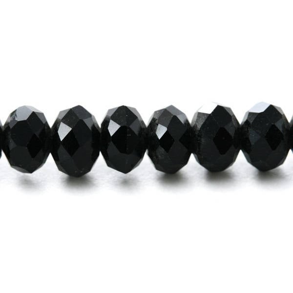 50, 100 ou 200  perles en verre à facettes rondes aplaties (potiron) 3x4mm trou  1 mm noir