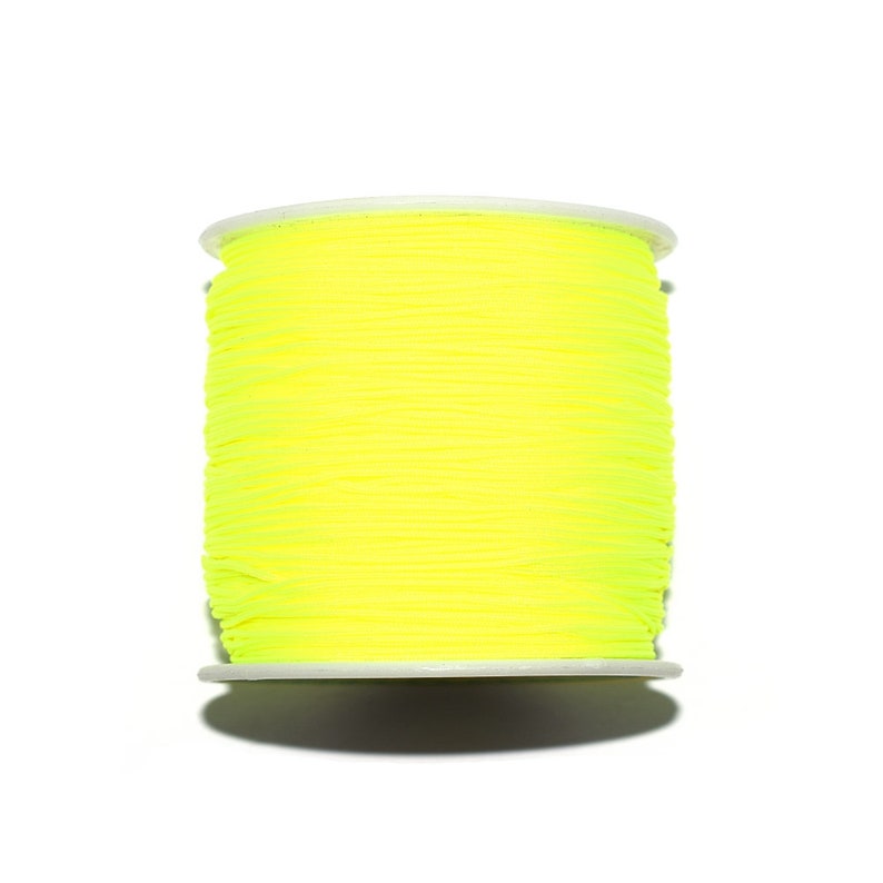 20, 50 ou 100 mètres fil nylon tressé 0,8mm fil de jade jaune fluo idéal pour macramé ou renforcement tissage de perles image 1