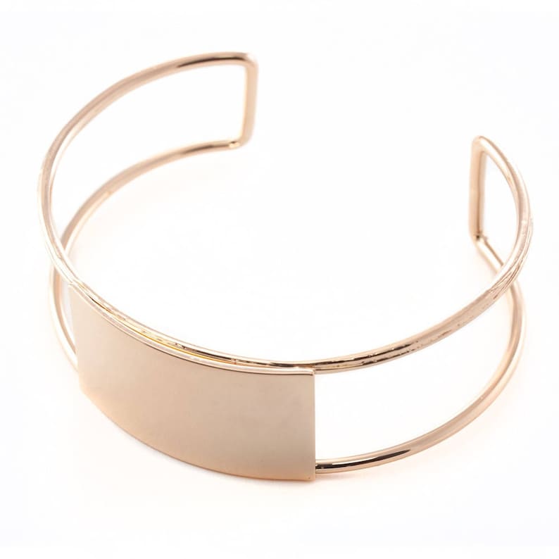cuff bracelet rope flat metal 2 61 x 20 mm silver Eco slave rose gold bracelet gold