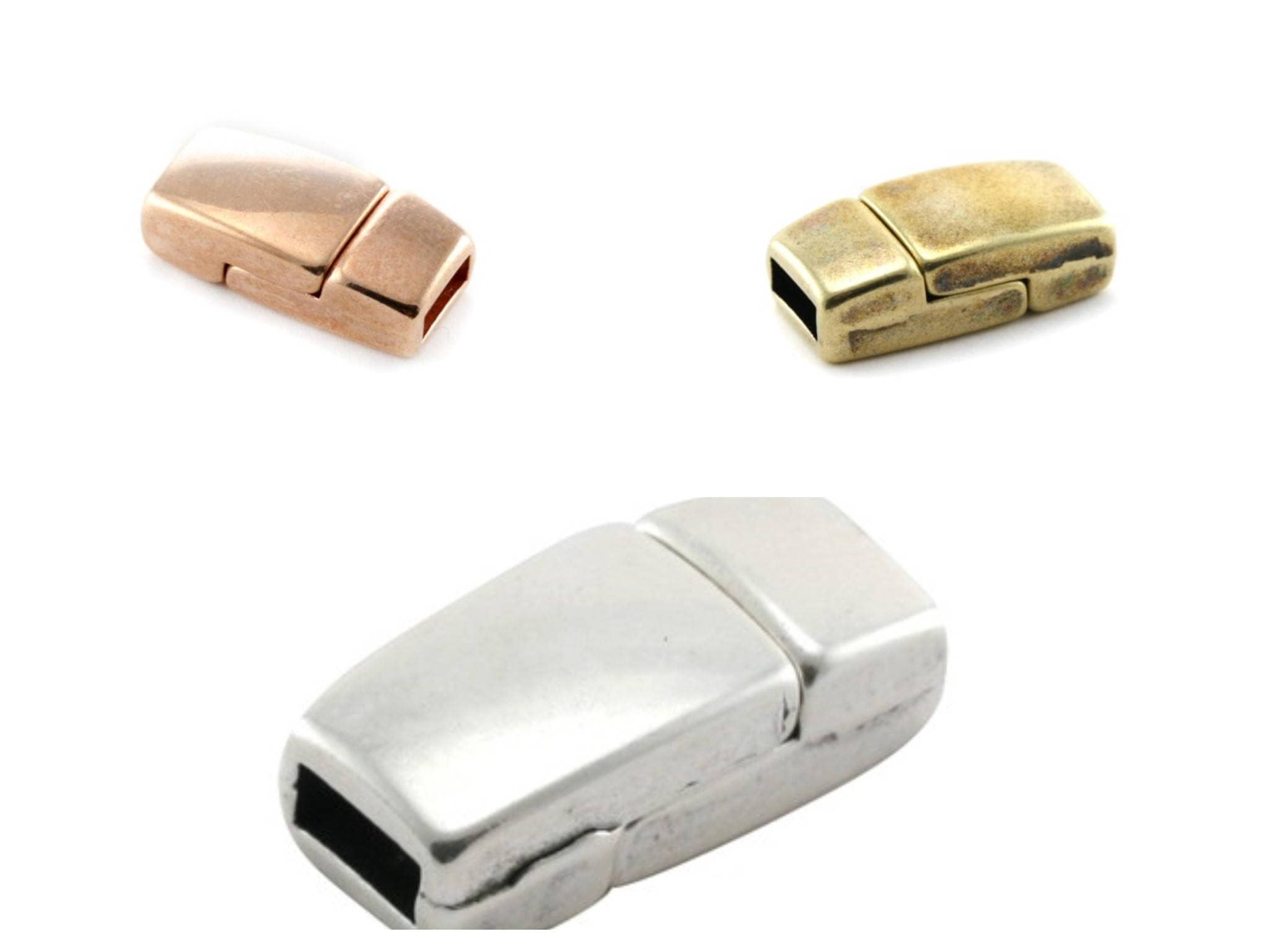 5pcs Stainless Steel Magnetic Clasps for Leather Bracelet , Magnet Clasp  Closure , DIY Accessories for Jewelry Making Findings Supplies 