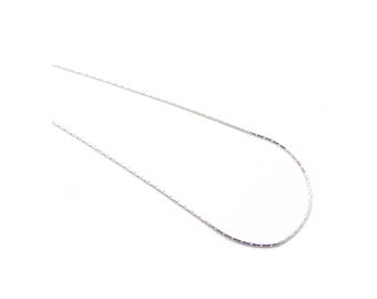 1 , 5 ou 10 m (mètre) Chaine "cobra" fine argenté brillant (idéal pour enfiler miyuki delica 11/0) - Ref: 2330
