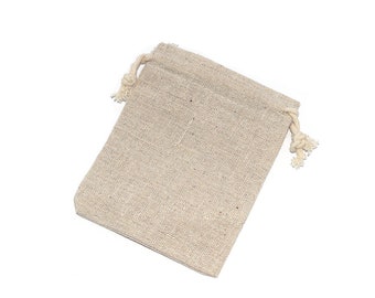 10, 20 oder 50 Natursackleinen-Geschenkverpackungen/-beutel (beige) 11x9,5 cm (ideal für Schmuck, kleine Geschenke usw.)