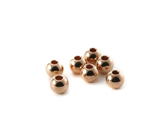 20, 50, 100  petites perles rondes  en métal or rose (rose gold) 3x2.5mm trou 1.2mm